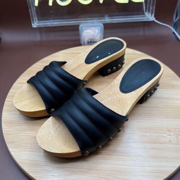 Sigerson Morrison Black Slide Sandals - Picture 1 of 11